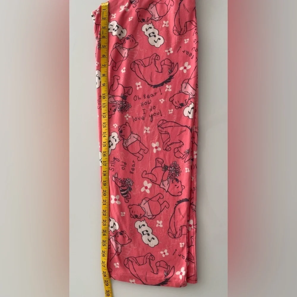 DISNEY Pajamas Size XS Pink Black Pull On Winnie the Pooh Pants Front Pockets - Picture 7 of 9